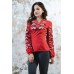 Embroidered blouse "Flower Ornament" White on Red